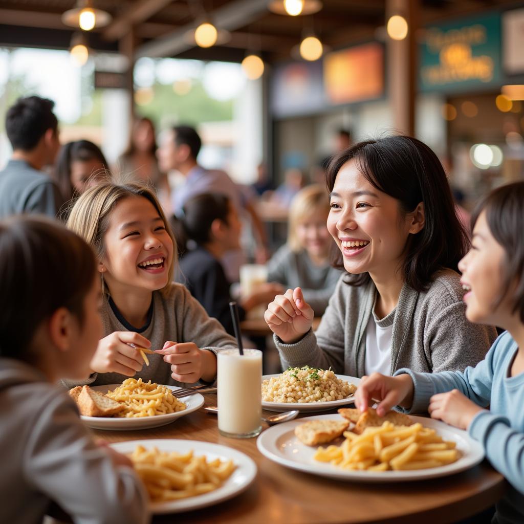 Families Enjoying Promenada Food Court