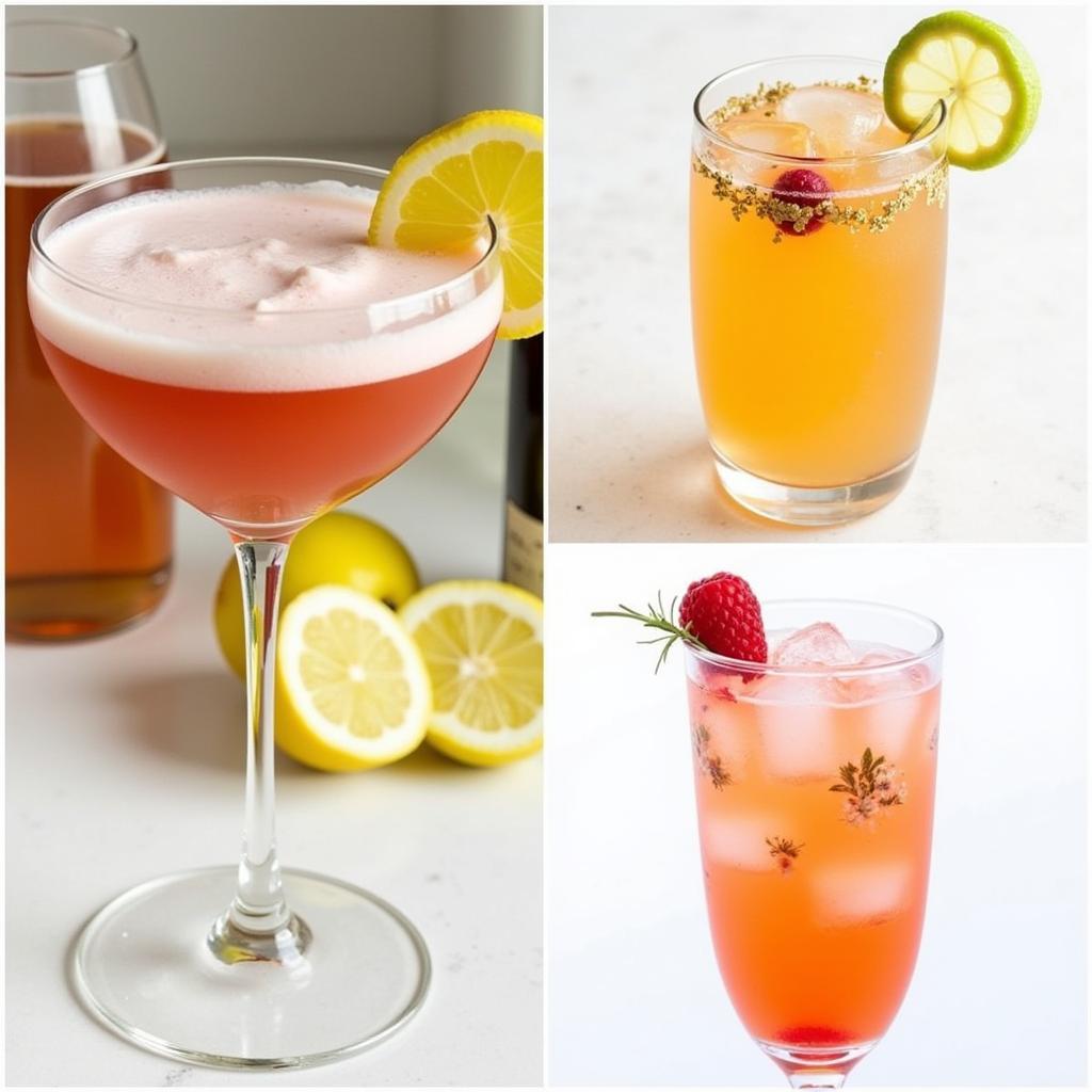 Different variations of Prosecco cocktails