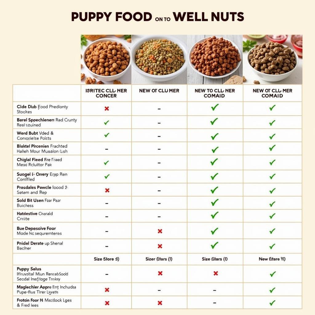 Puppy Food Comparison Chart