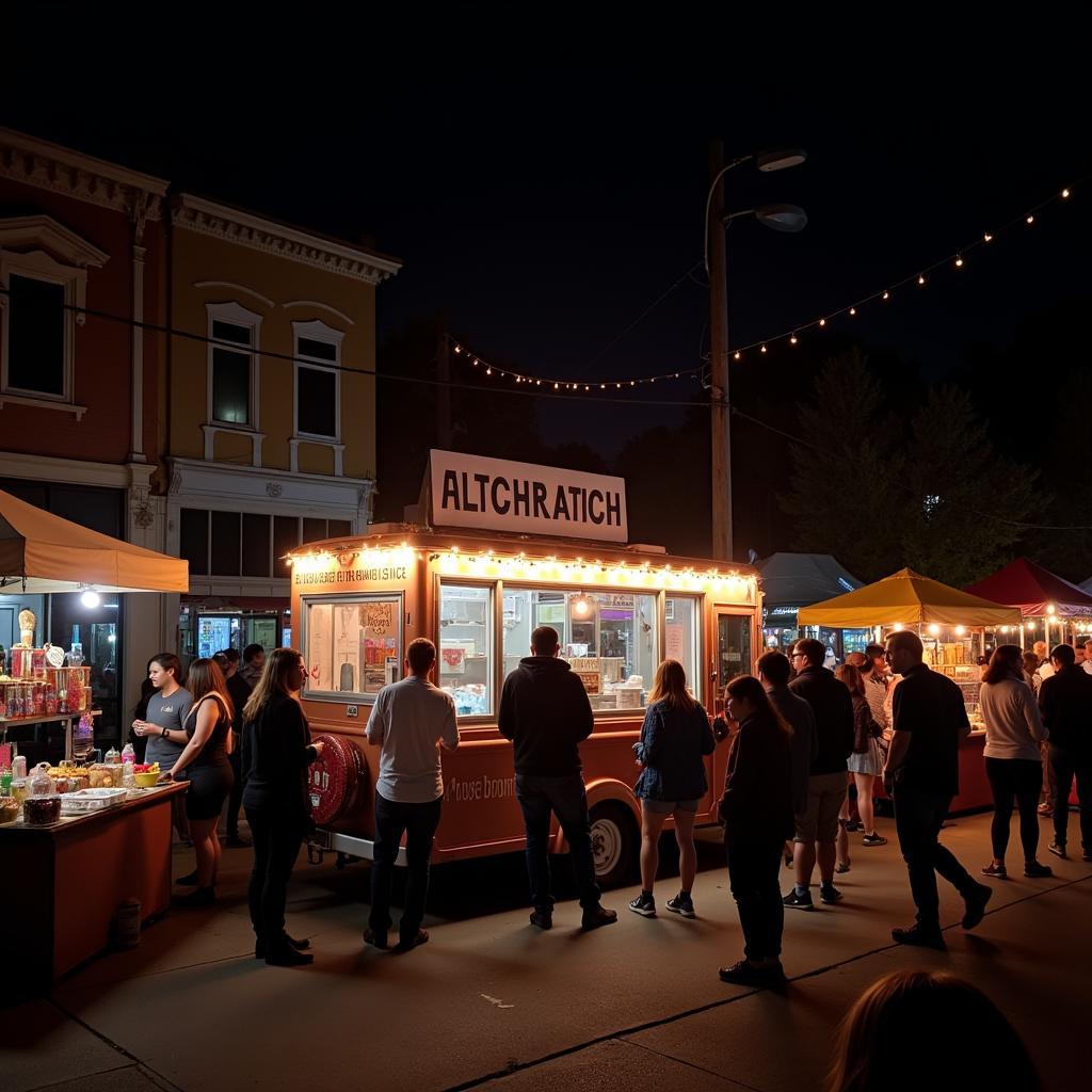 Ice cream food truck at a Raleigh night market