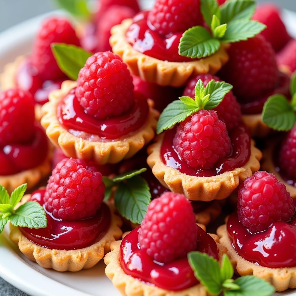 Raspberry Tarts on a Party Platter