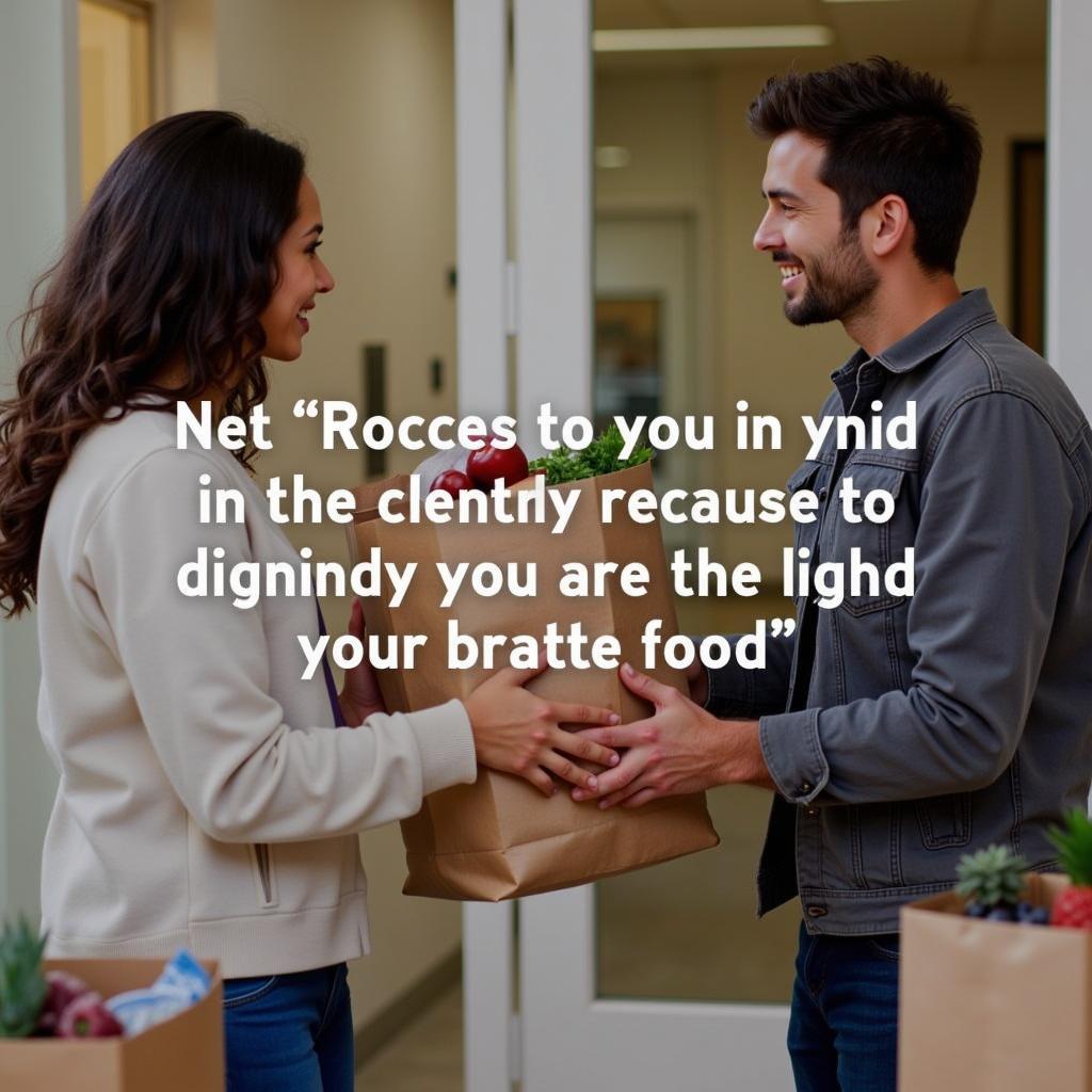 Client receiving food assistance at a Reynoldsburg food pantry