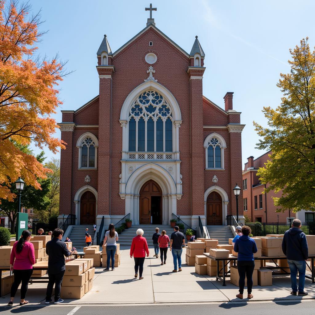 Saint Patrick's Church Food Distribution Center in the Community