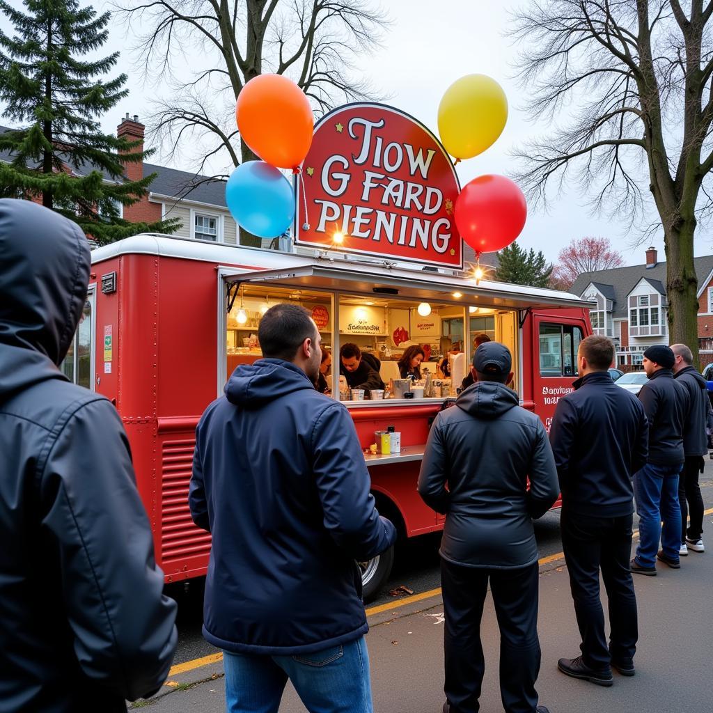 A grand opening celebration for a new Seattle food truck