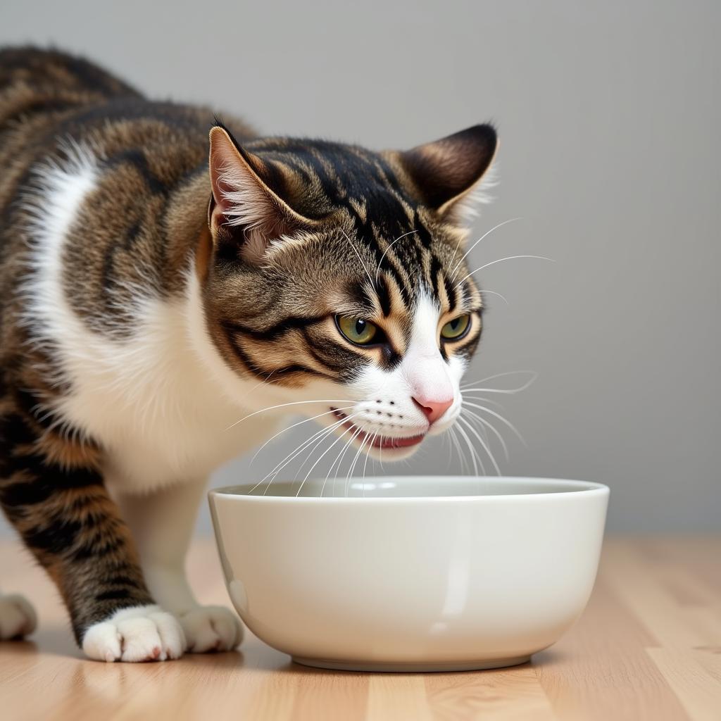 Senior Cat Drinking Water