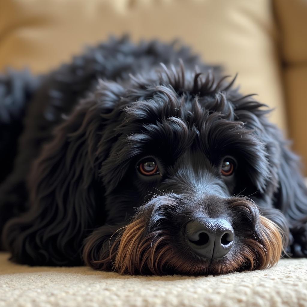 Senior Portuguese Water Dog Resting