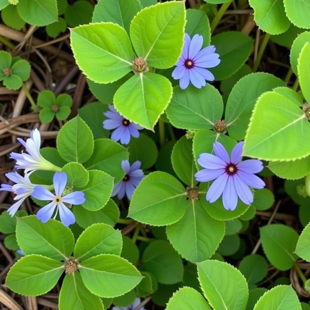 Clover and Chicory growing in shade