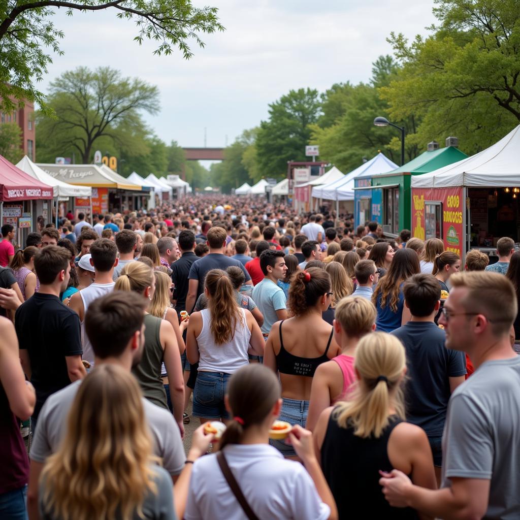 Crowds enjoying the Shakopee Food Truck Festival