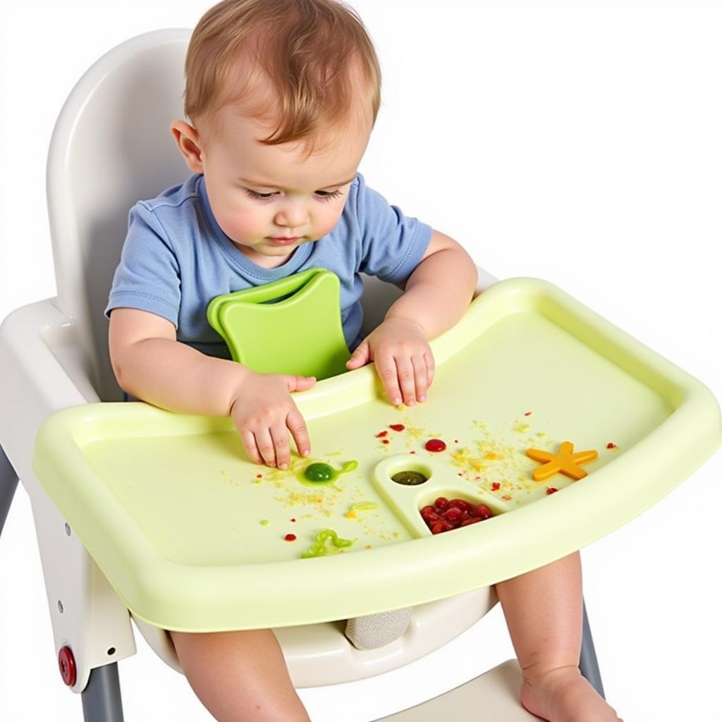 Silicone High Chair Food Catcher in Action