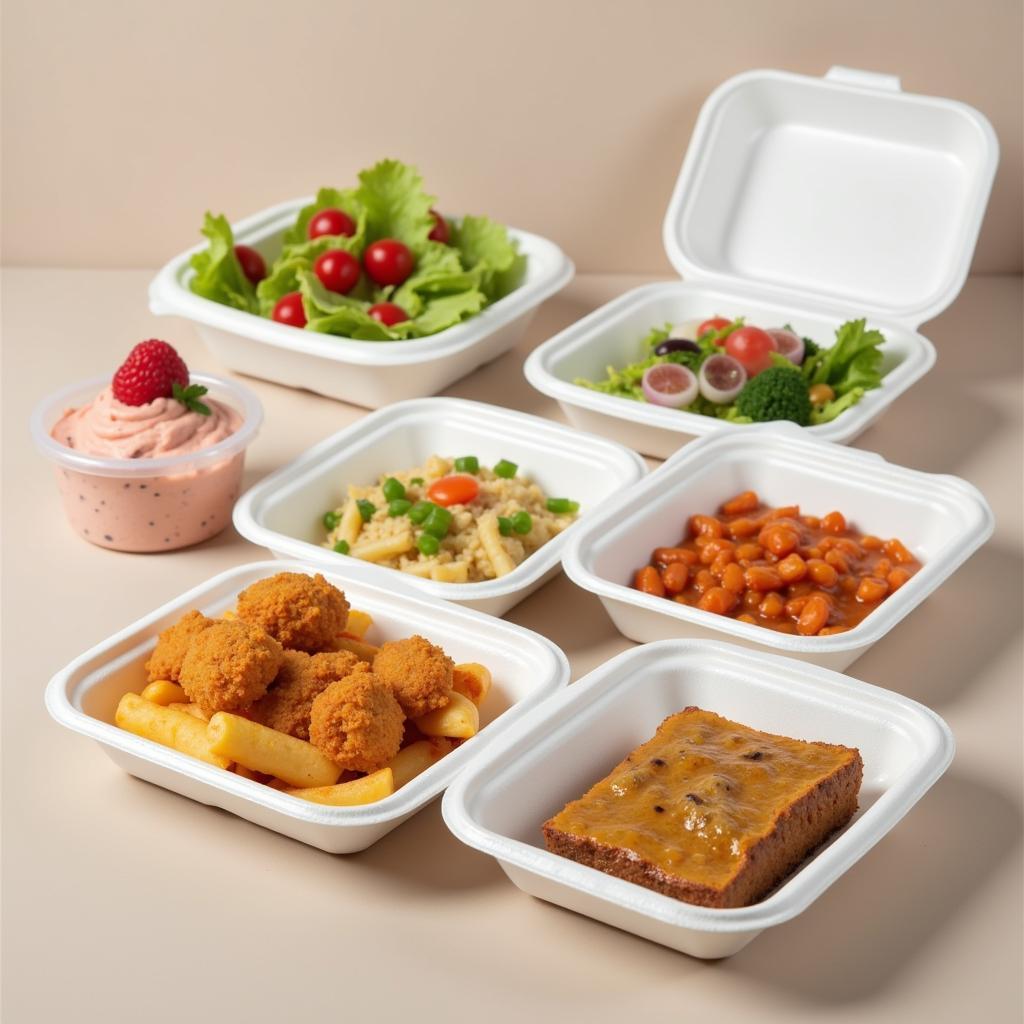 Small Styrofoam Food Containers with Food