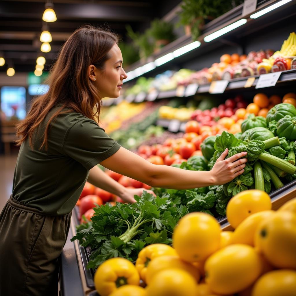 Shopping for Fresh Produce at a Grocery Store