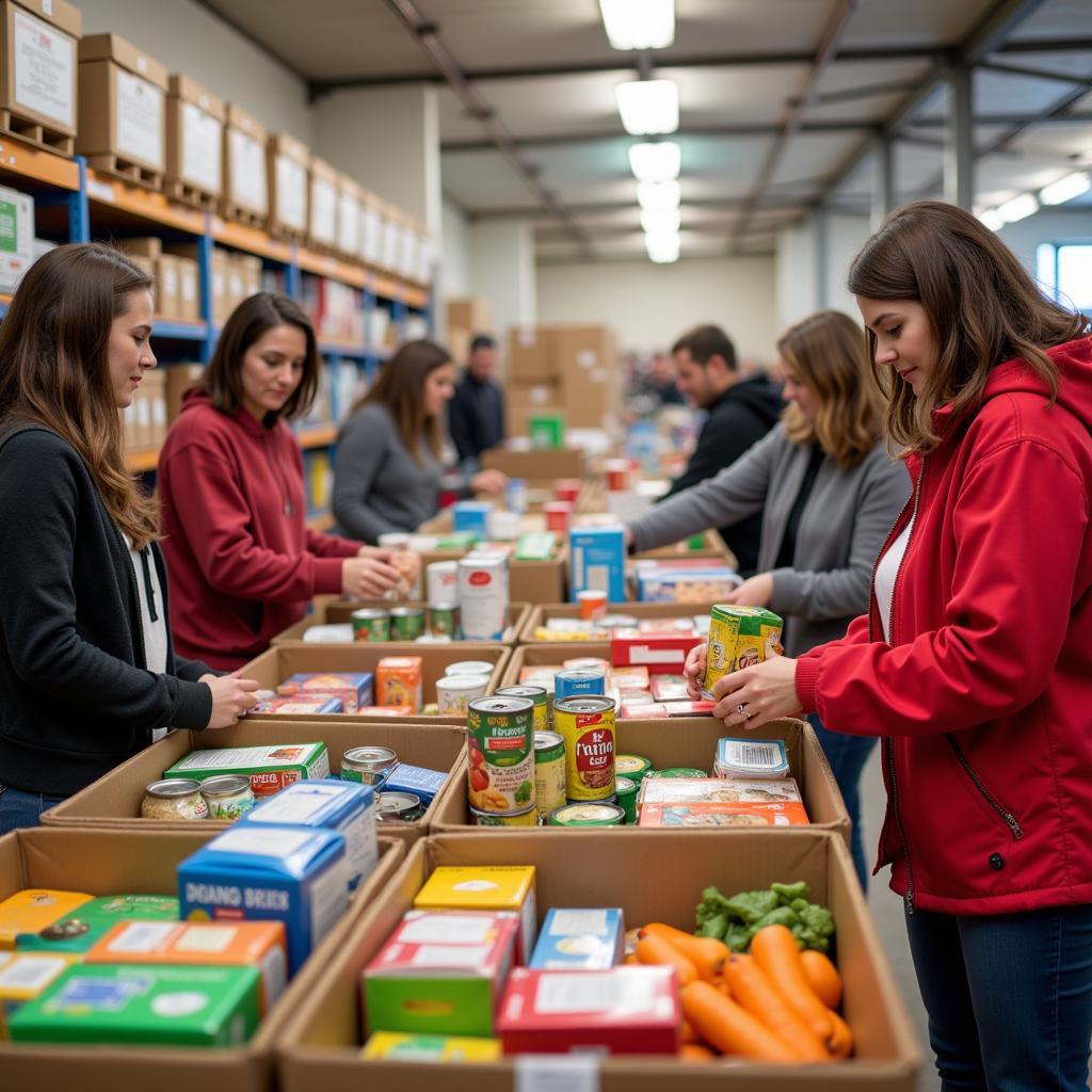 Volunteers Sorting Food at a Somerset, KY Food Pantry