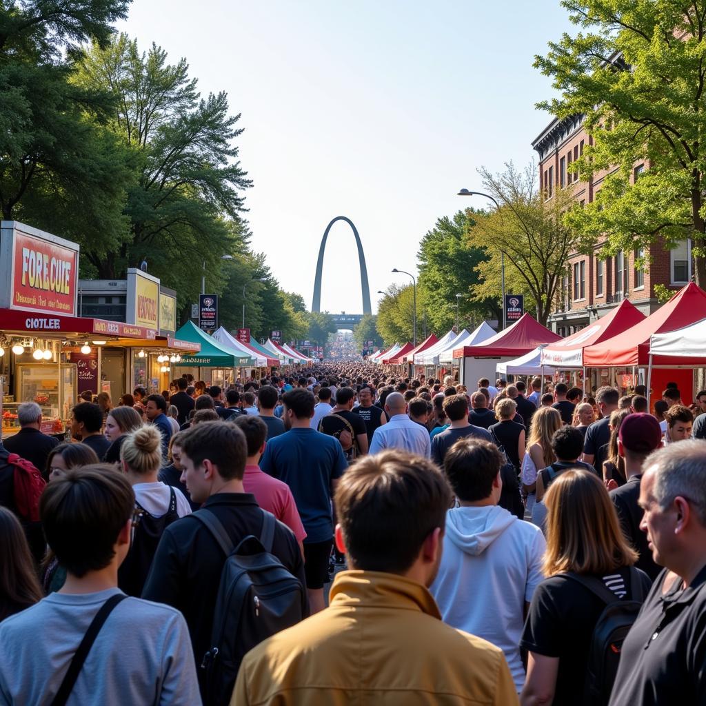 St. Louis Food Festival Crowds and Vendors