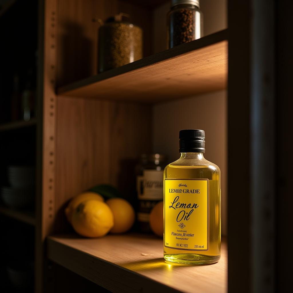 Proper Storage of Food Grade Lemon Oil: Keeping the oil in a cool, dark place to preserve its quality.