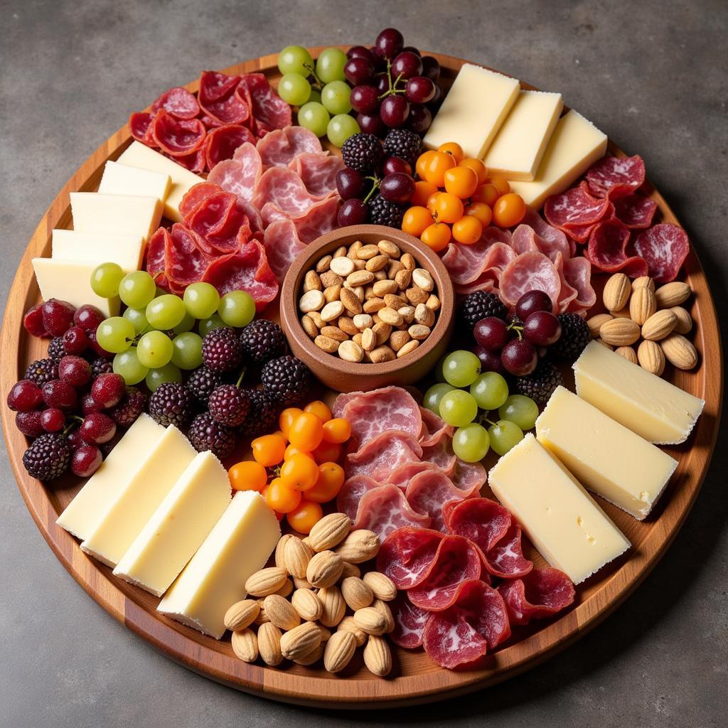 Stylish Charcuterie Board on a Food Wood Tray