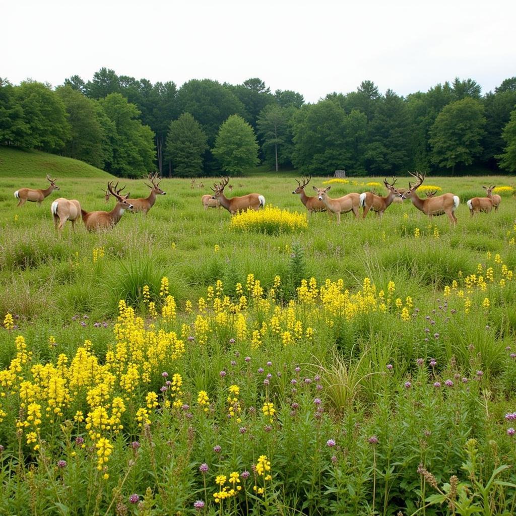 A thriving food plot attracts a variety of wildlife.