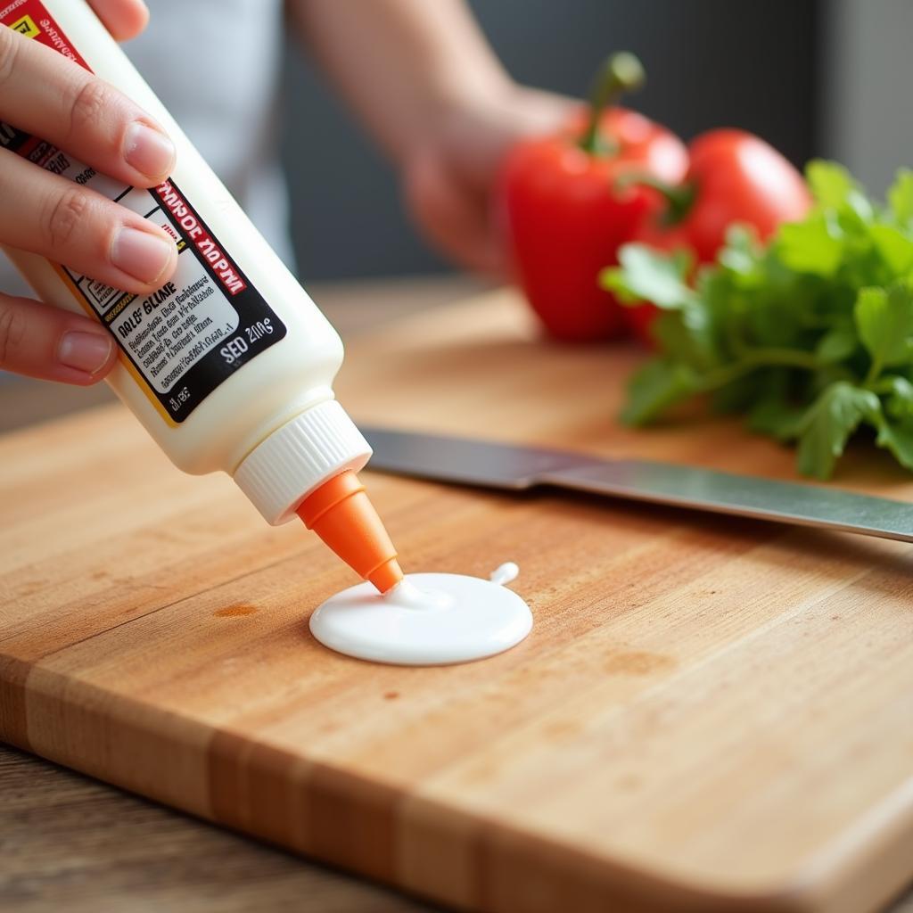 Super Glue Spill on Cutting Board