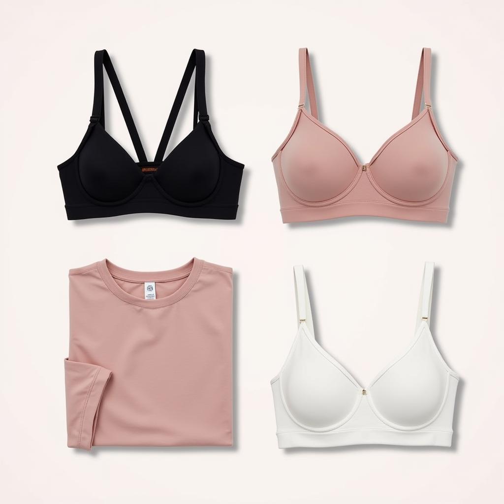 Different styles of supportive and comfortable bras