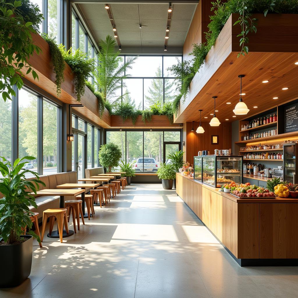 Sustainable Food Hall Design with Eco-Friendly Materials