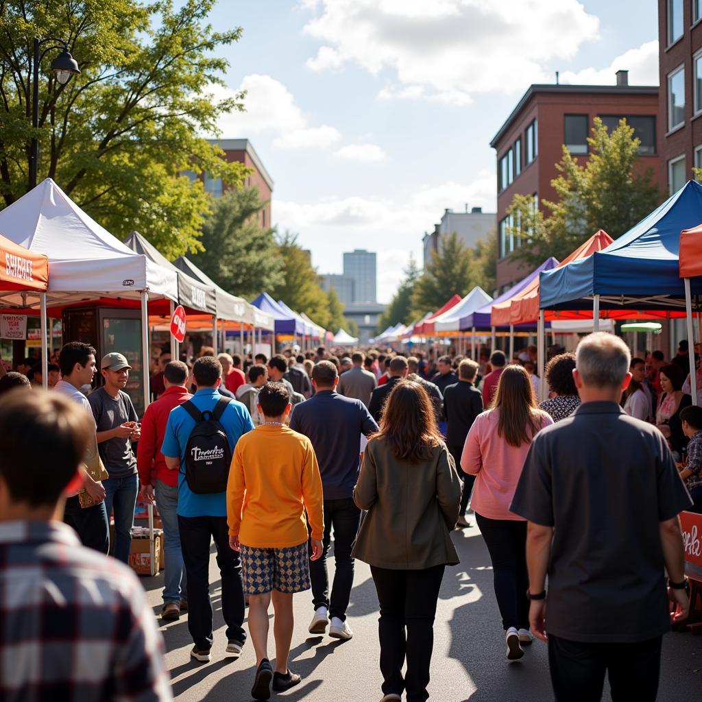 Enjoying the Tacoma Food Festival Crowd