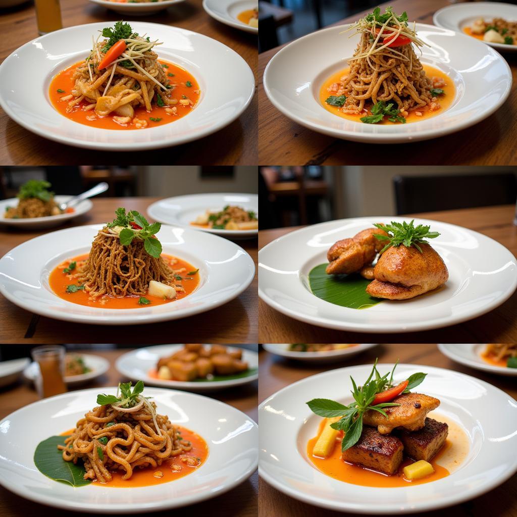 TG Thai Food Photography: Beautifully Plated Thai Dishes in a Restaurant Setting