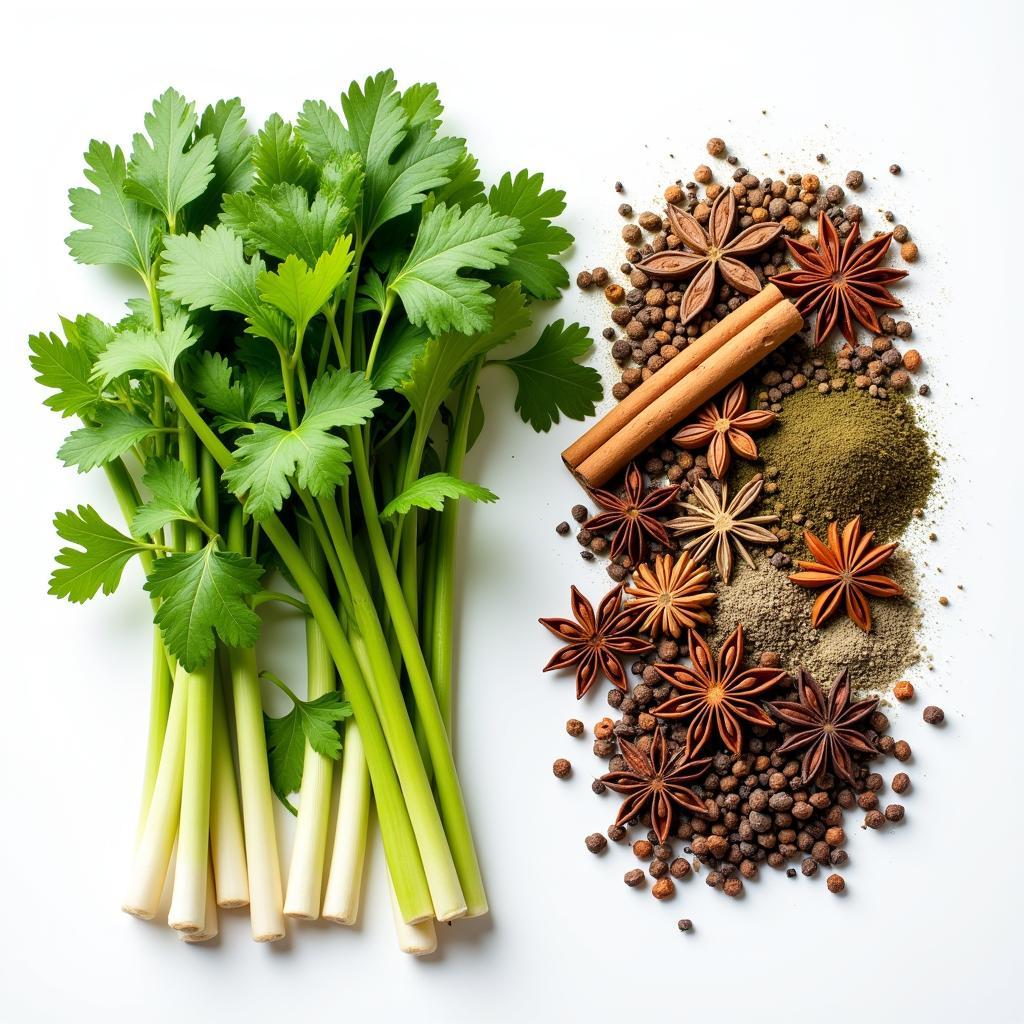 Fresh Thai herbs versus dried Chinese spices