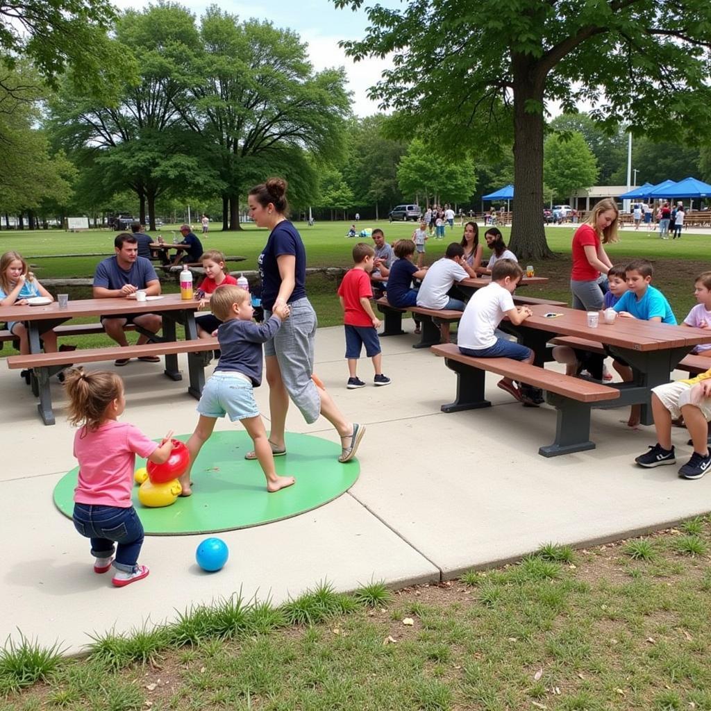 Families Enjoying The Deck Food Park