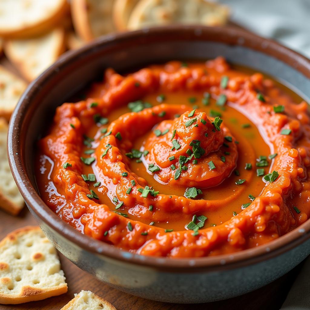 Tirokafteri: Spicy Feta Dip with Olive Oil and Pita Bread