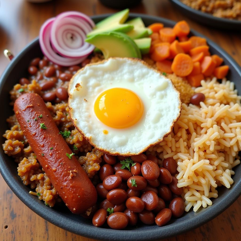 A Traditional Bandeja Paisa Platter - A Colombian Culinary Staple