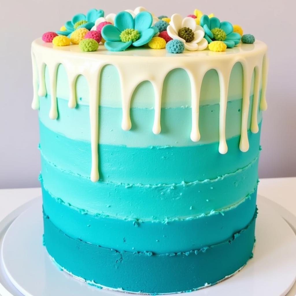 Turquoise Ombre Cake