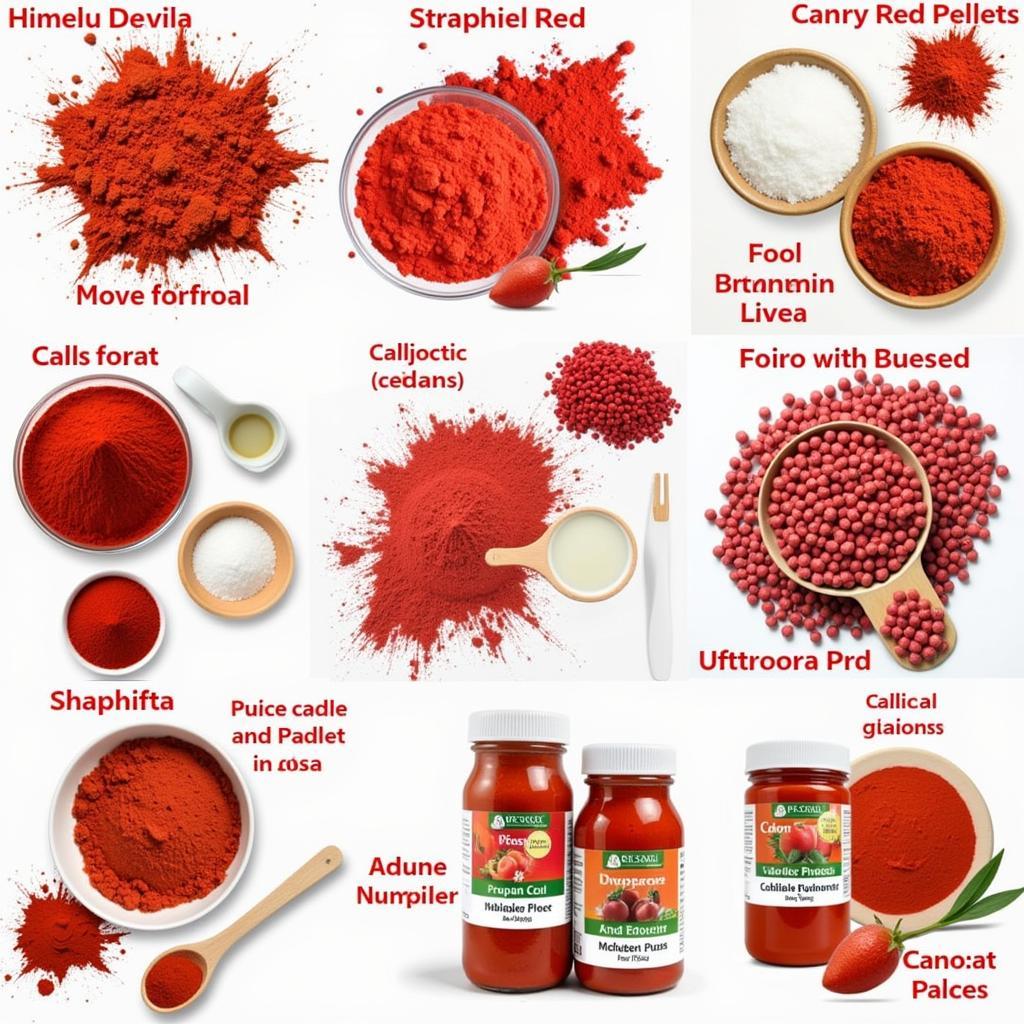 Variety of Canary Red Foods