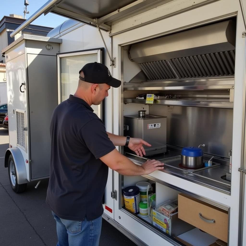 Inspecting a Used Food Trailer in Las Vegas