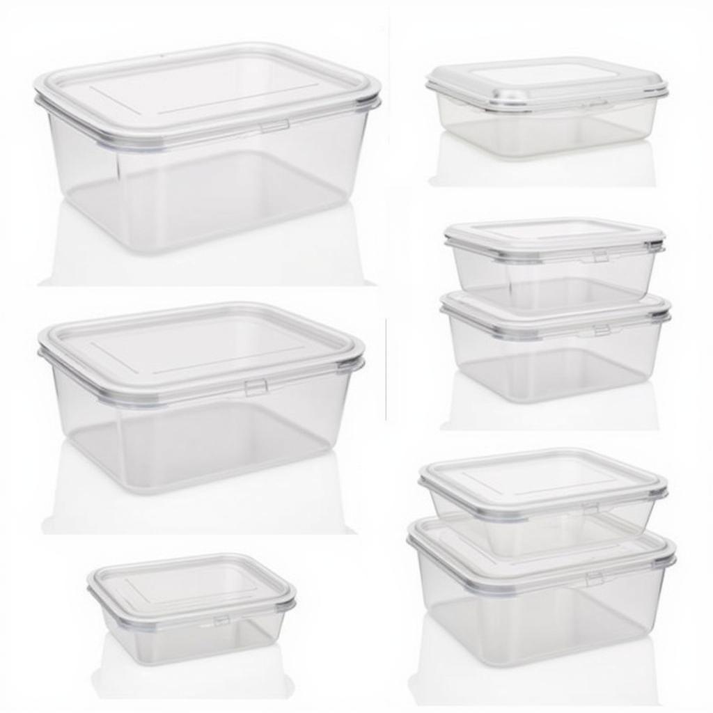 Various vacuum food storage boxes for different food types and sizes