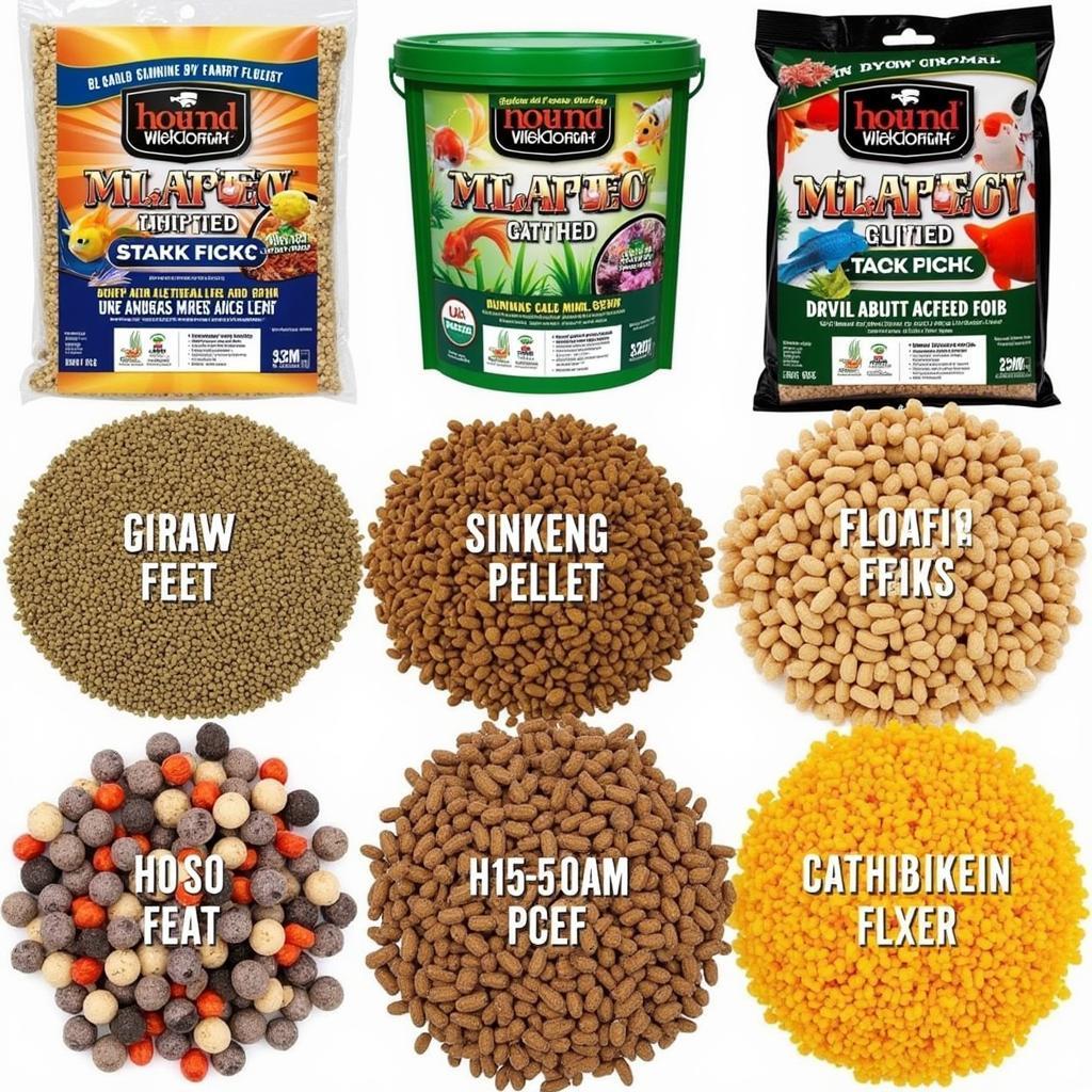 Different types of pond fish food available in bulk