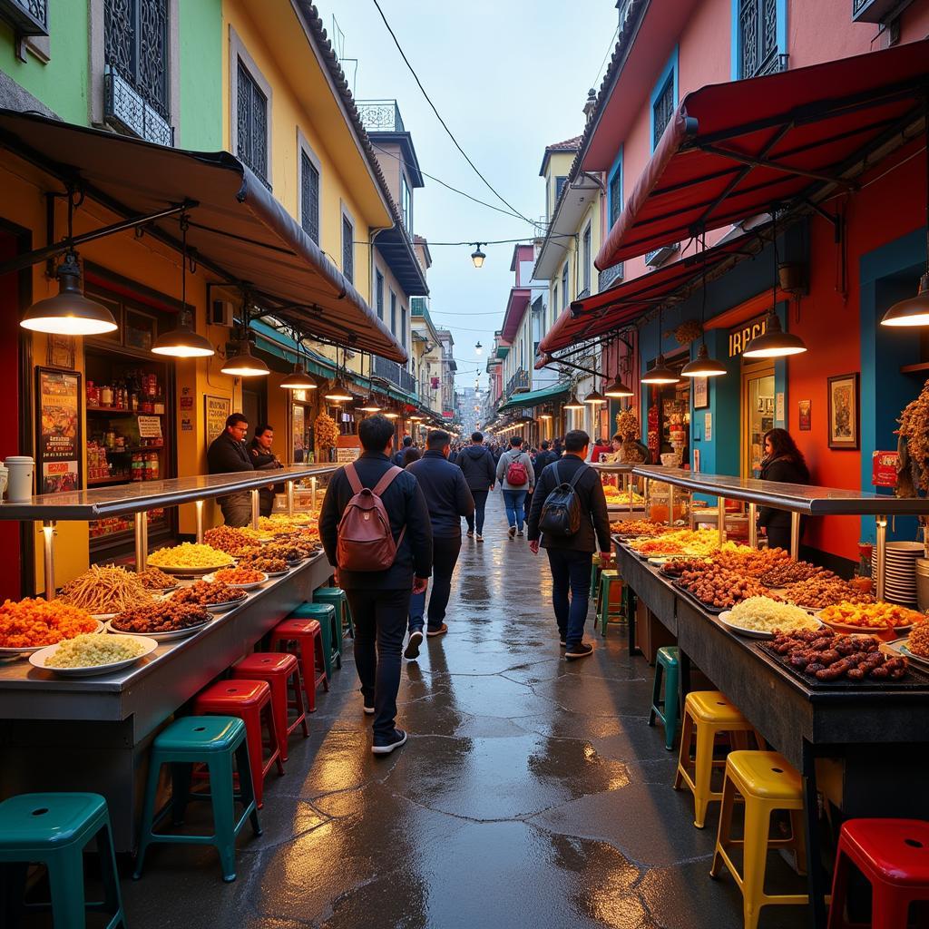 Vibrant Mexican Street Food Market