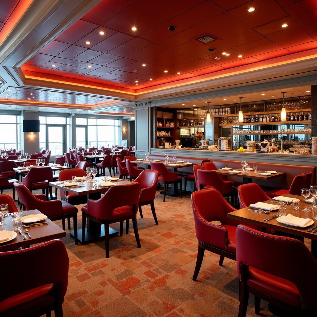 Stylish Virgin Voyages Restaurant Interior