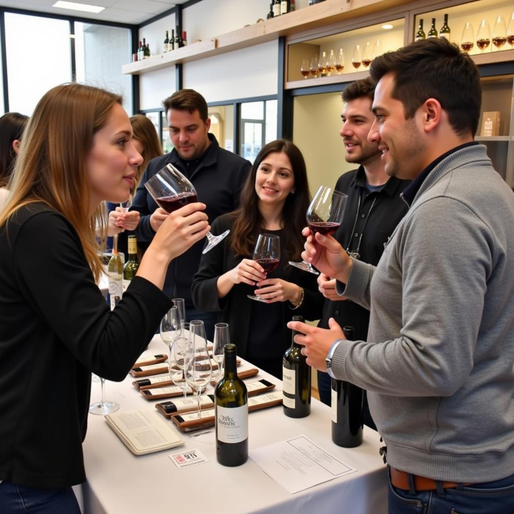 Attendees enjoying wine tasting at the WEC Food and Wine Festival