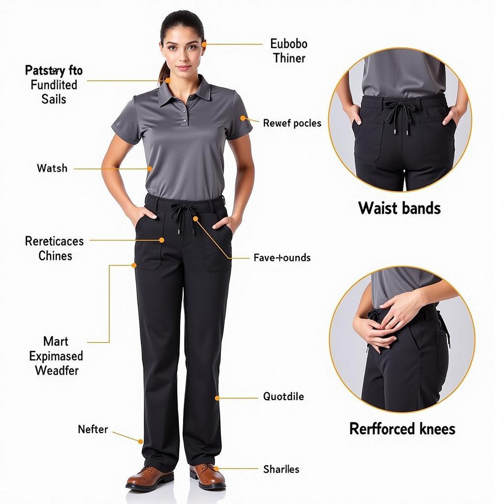 Women's Food Service Pants Features