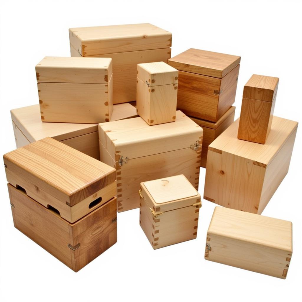 Various Styles of Wooden Food Boxes