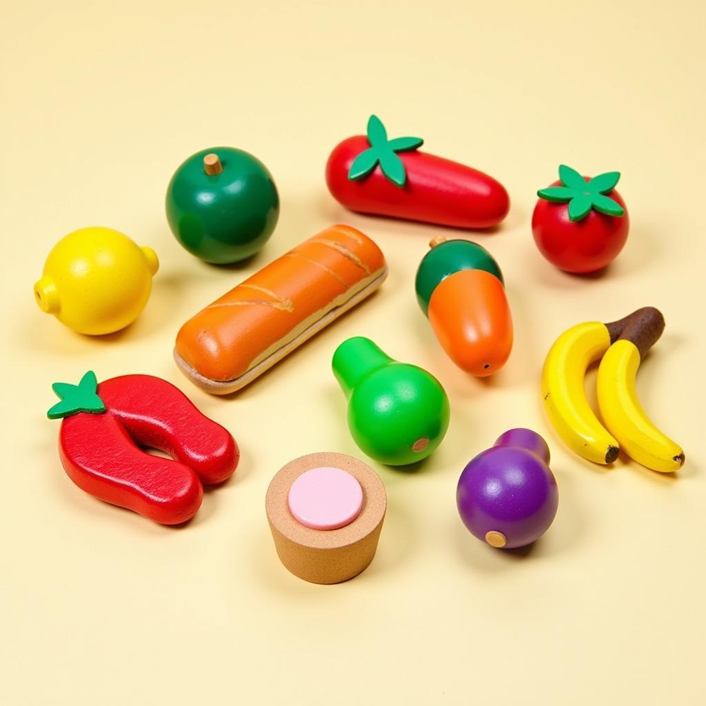 Colorful Wooden Play Food Variety