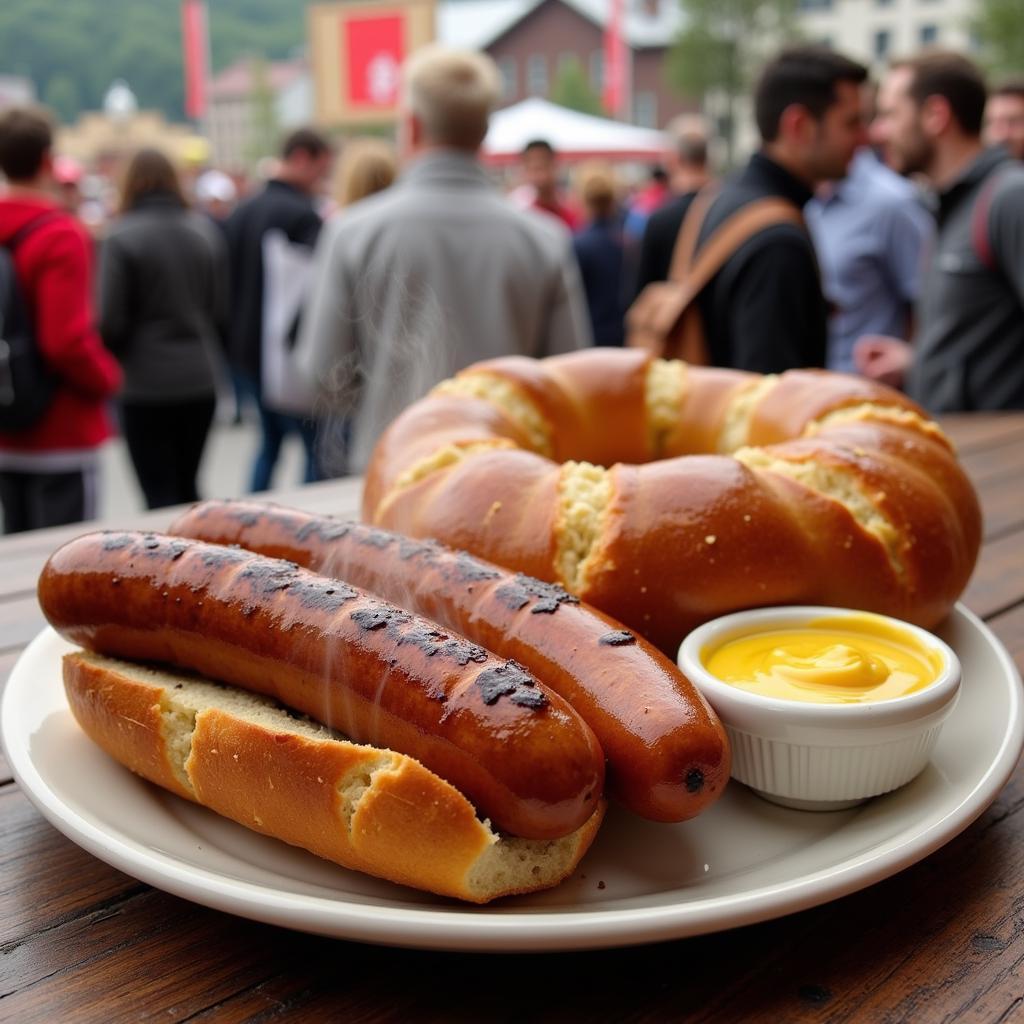 Alpenfest Bratwurst and Pretzel