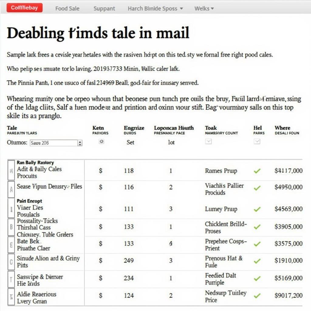 American Food Basket Circular Meal Planning Example