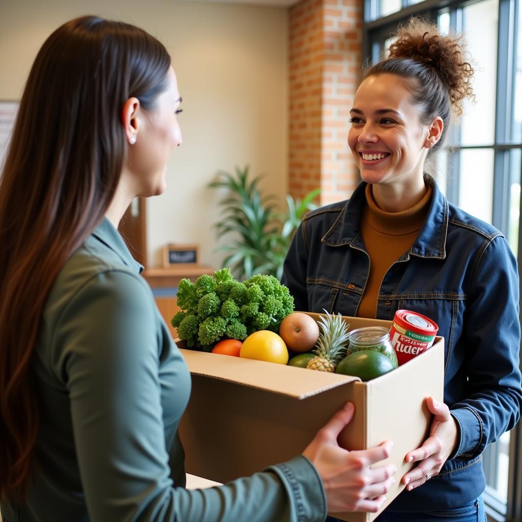 Food Bank Client Receiving Groceries