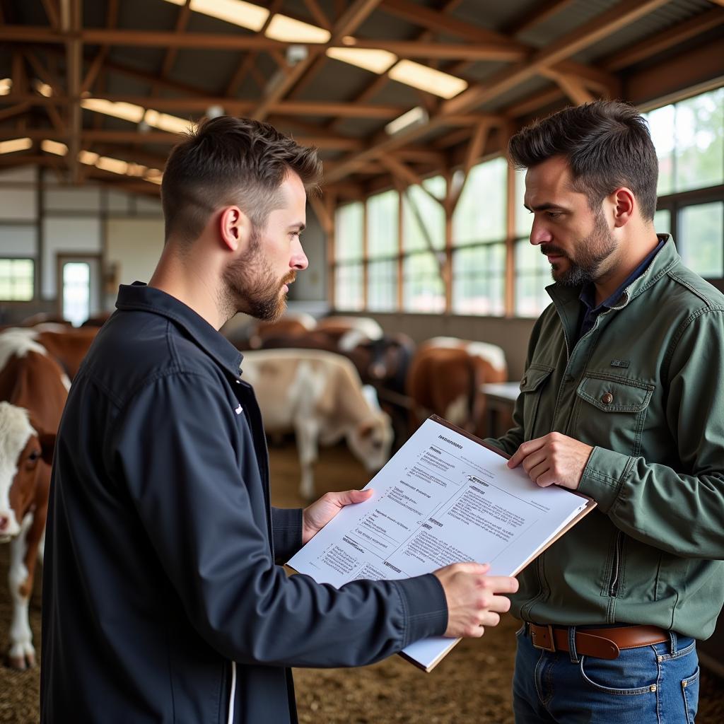 Animal Nutritionist Consulting Farmer