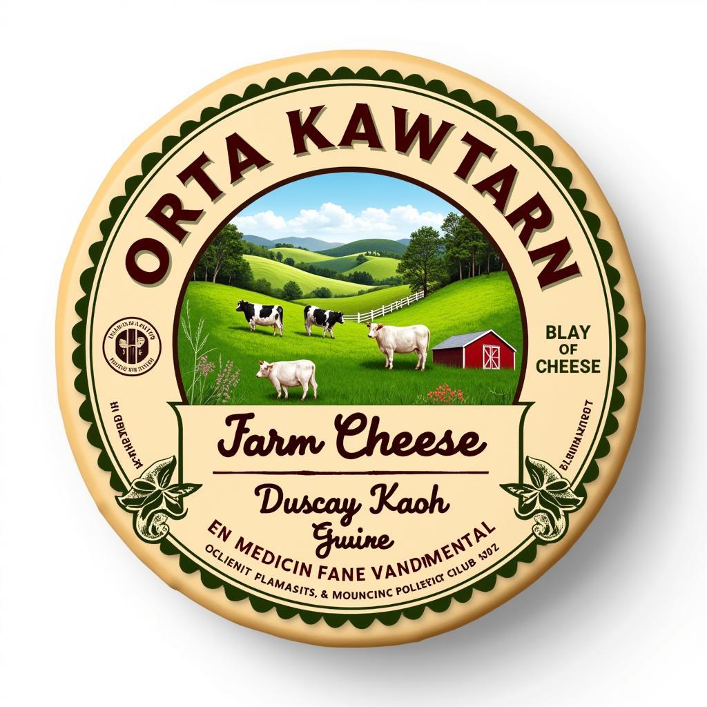 Artisanal Cheese Label Design Example