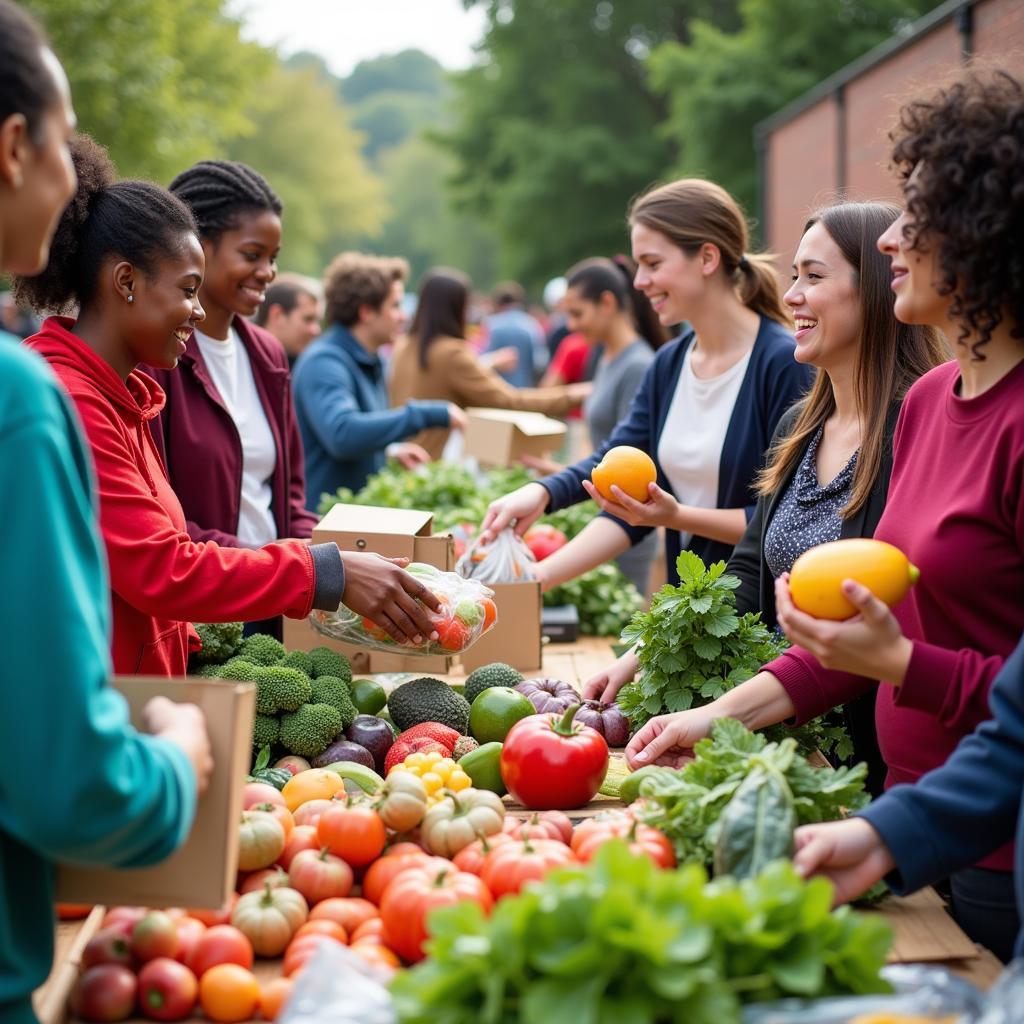 Community Food Resources in Asheboro, NC: Volunteers Distributing Fresh Produce