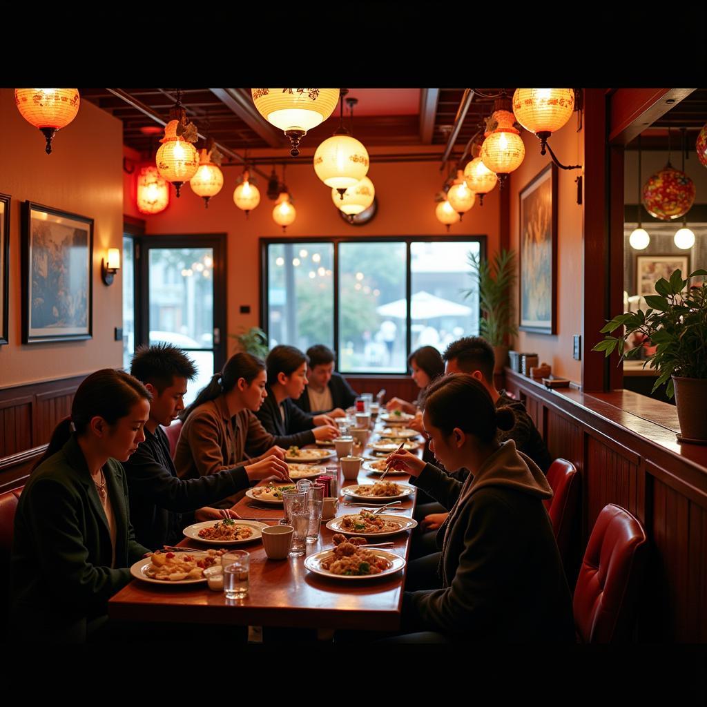 Authentic Chinese Restaurant Scene in Woodside