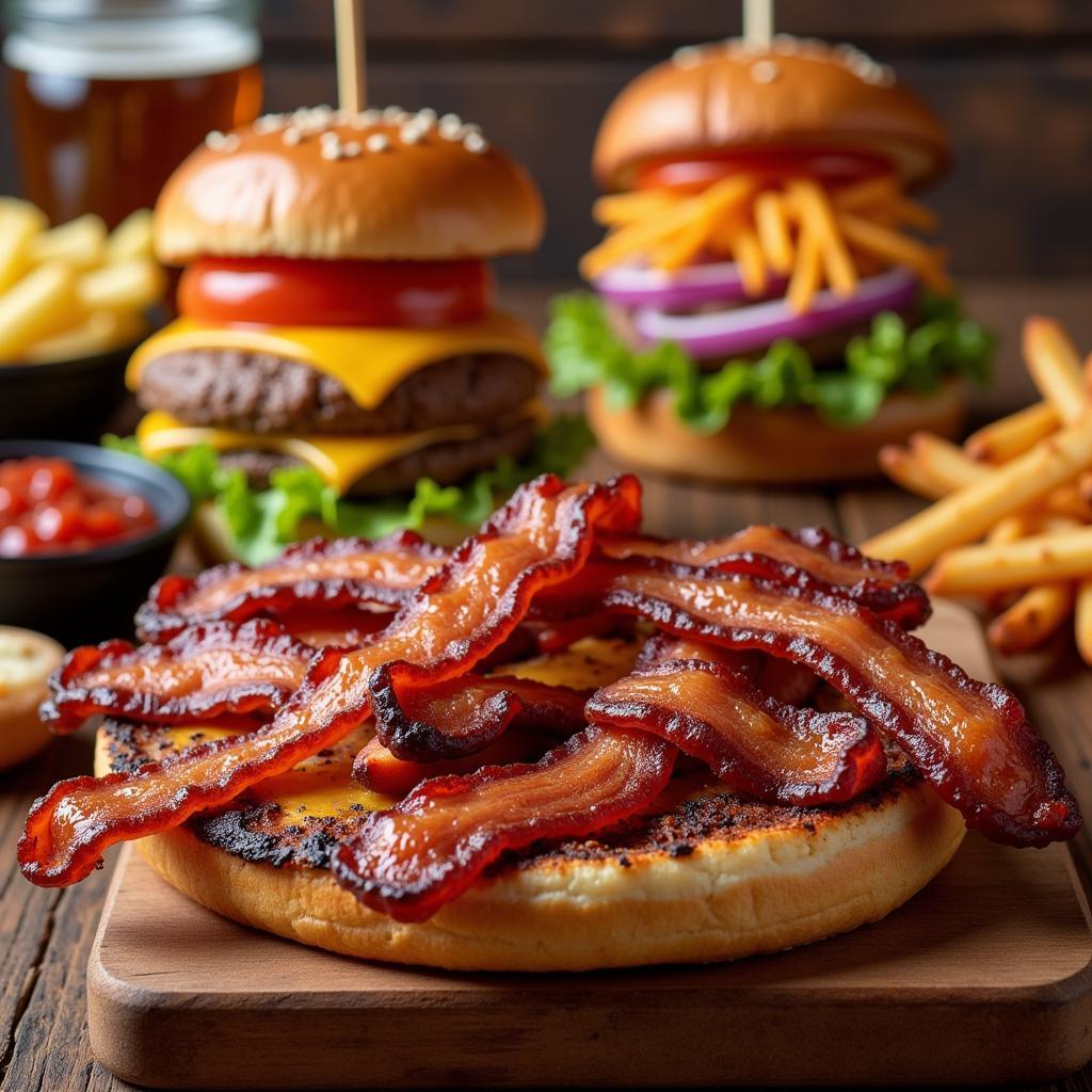 Close-up of Bacon Boss Menu Items