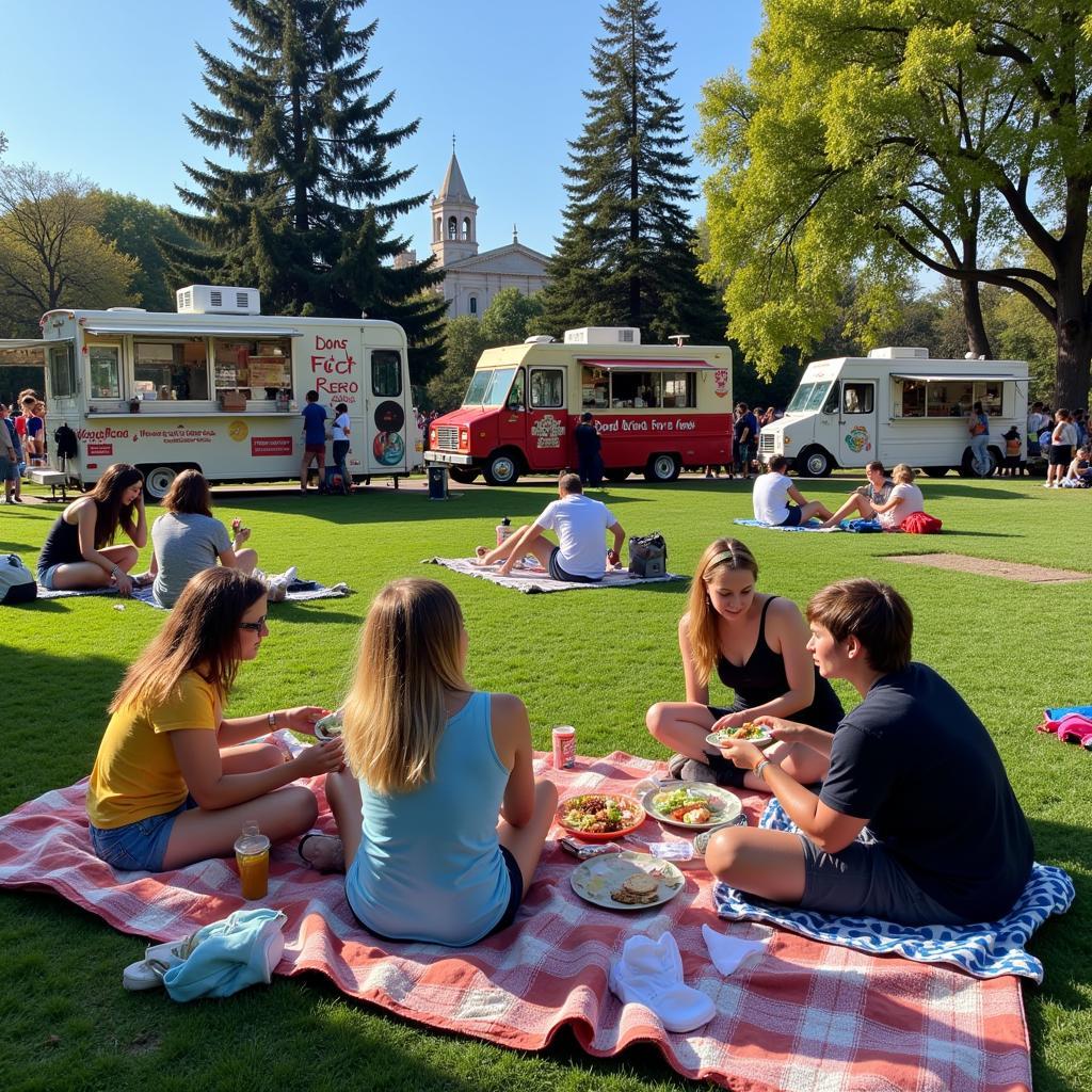 Dining at Balboa Park Food Trucks