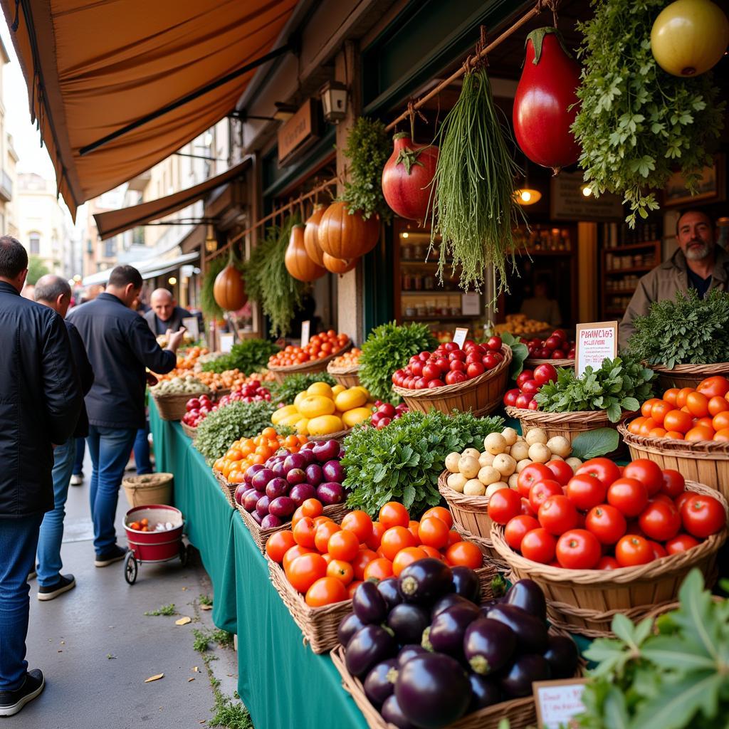 Fresh produce at a Bari Italian market